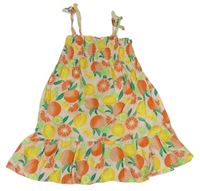 Světlerůžovo-žluto-oranžové lehké šaty s ovocem Primark