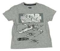 Šedé melírované tričko se StarWars 
