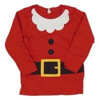 Červené triko s potiskem - Santa H&M