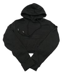 Černá crop mikina s kapucí 
