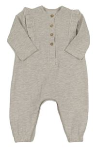 Smetanový žebrovaný overal s volánky George