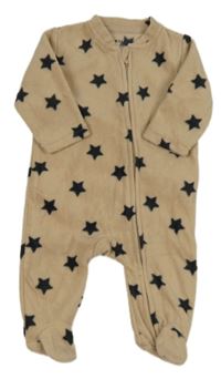 Béžový fleecový overal s hvězdičkami Kiabi