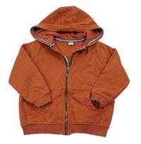 Hnědá propínací mikina s kapucí Tu