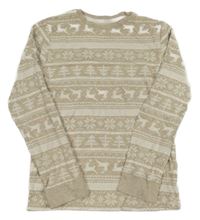 Béžovo-bílé vzorované pyžamové triko George