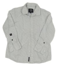 Bílo-světlemodrá vzorovaná košile C&A