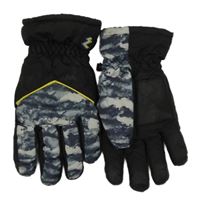 Černo-modré vzorované šusťákové zateplené prstové rukavice Alive