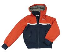 Červeno-tmavomodrá šusťáková jarní bunda s kapucí Helly Hansen