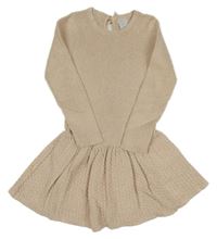 Pudrové třpytivé pletené šaty 