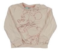 Světlerůžová lehká mikina s Minnie Disney