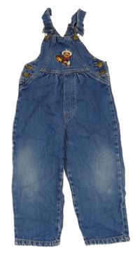 Modré laclové rifle s medvědem 