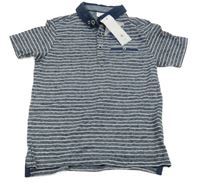 Nové - tmavomodro-bílé pruhované polo tričko F&F