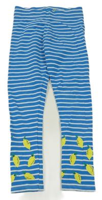 Modré pruhované legíny s citrony Mini Boden