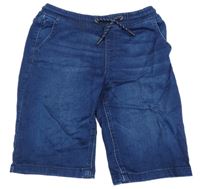 Tmavomodré teplákové riflové kraťasy Primark