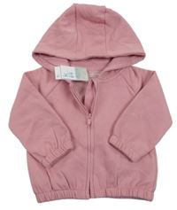 Nové - růžová propínací mikina s kapucí Primark