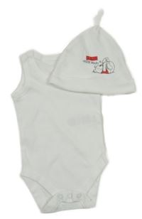 2 set - bílé body + bílá čepice s Púem 