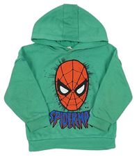 Zelená mikina s kapucí a Spidermanem Primark