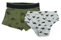 2set - Khaki boxerky s diny + šedé slipy s diny F&F