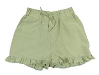 Modro-žluté kostkované kraťasy s volánky Primark