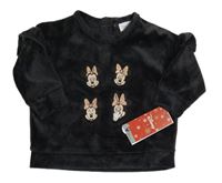 Antracitová plyšová mikina s Minnie zn. Disney