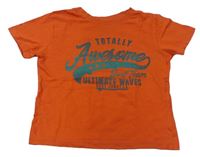 Oranžové tričko s nápisem Primark