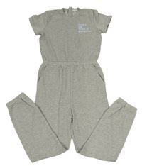 Šedý teplákový kalhotový overal s nápisem Primark