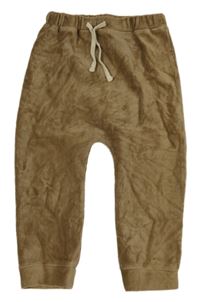 Hnědé žebrované sametové baggy tepláky Nutmeg