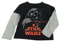 Černo-šedé triko s postavou a nápisy - Star Wars