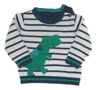 Bílo-modrý pruhovaný svetr s dinem Nutmeg