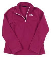 Fuchsiová fleecová funkční mikina s výšivkou Crivit