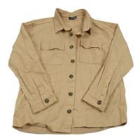 Béžová riflová košilová bunda