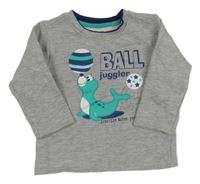 Šedá mikina s tuleněm a nápisy Ergee