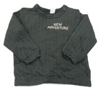 Antracitová žebrovaná mikina s nápisem H&M