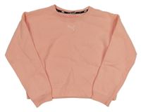 Růžová crop mikina s logem Puma