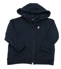 Tmavomodrá propínací mikina s logem a kapucí Ralph Lauren