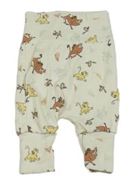 Smetanové žebrované tepláky se zvířátky - Lví král Primark