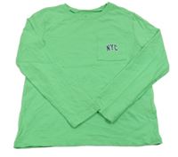 Zelené triko s nápisem H&M