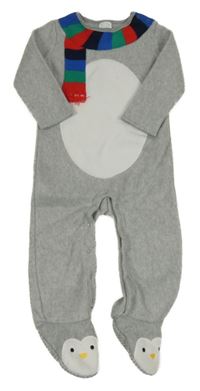 Šedo-bílý fleecový overal se šálou F&F