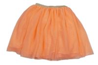 Neonově oranžová tylová sukně H&M