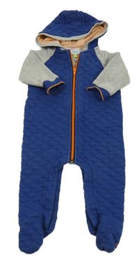 Tmavomodro-šedá tepláková kombinéza s kapucí Baker