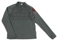 Šedá sportovní mikina se šusťákovým prvkem Nike