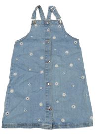 Světlemodré květované riflové laclové šaty Matalan