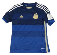 Tmavomodro-zlaté sportovní tričko s logem Adidas