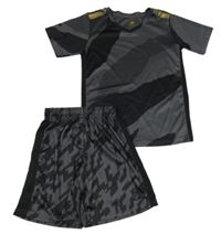 2set - Šedo-černé vzorované sportovní tričko + kraťasy Dutchy 