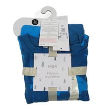Nové - Modré fleecové pyžamo s diny M&S