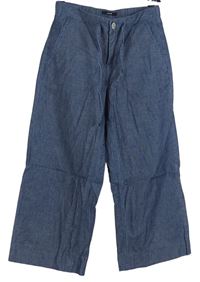 Dámské tmavomodré culottes plátěné kalhoty Opus 