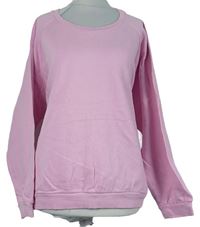 Dámská světlerůžová crop oversized mikina 
