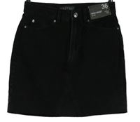 Nové - Dámská černá riflová sukně s vysokým pasem Denim 