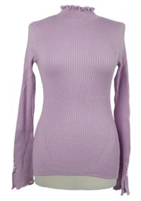 Dámský růžový žebrovaný svetr se stojáčkem River Island 