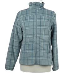 Dámská světlemdrá kostkovaná fleecová propínací funkční mikina Decathlon 