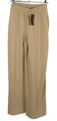 Nové - Dámské béžové volné lehké kalhoty zn.New Look 